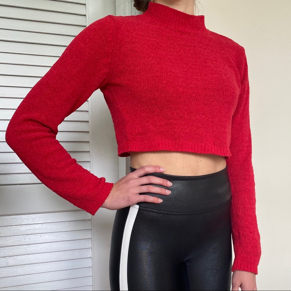 Target red cropped sweater